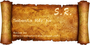 Sebesta Réka névjegykártya