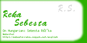 reka sebesta business card